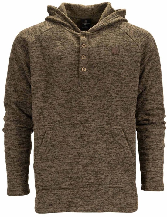 Jack Rogers Other - Rogers Classic Sweater Fleece Hoodie Brown Henley Pullover Kangaroo Pocket